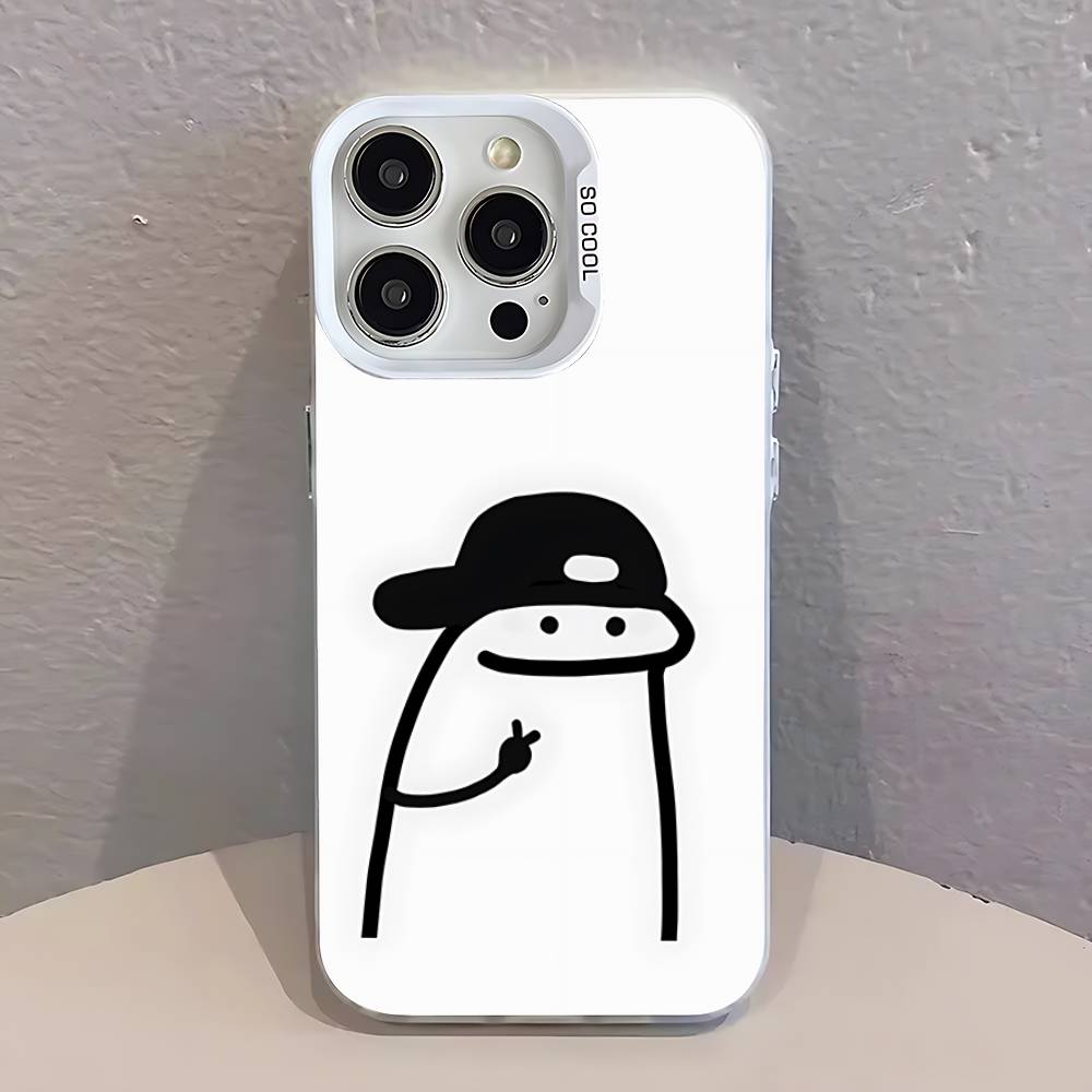 F-Flork Stick Figure Memes Phone Case For iPhone 17,16,15,14,13,12,11,Pro,Max,Plus,SE,Air,Mini Anti Fall White Bumper