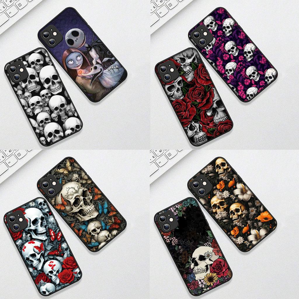 Чехол для Samsung Galaxy Note 20 9 8 S8 S10 S9 Plus A54 A33 A21S A31 M21 S10E A17 Coque Чехол для телефона Цветочный дизайн Череп Цветок Роза