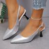 Women's Shoes 2024 Fashion Buckle Strap Women's High Heels New Slingbacks Office and Career Sexy Pointed Toe Heels Women Zapatos