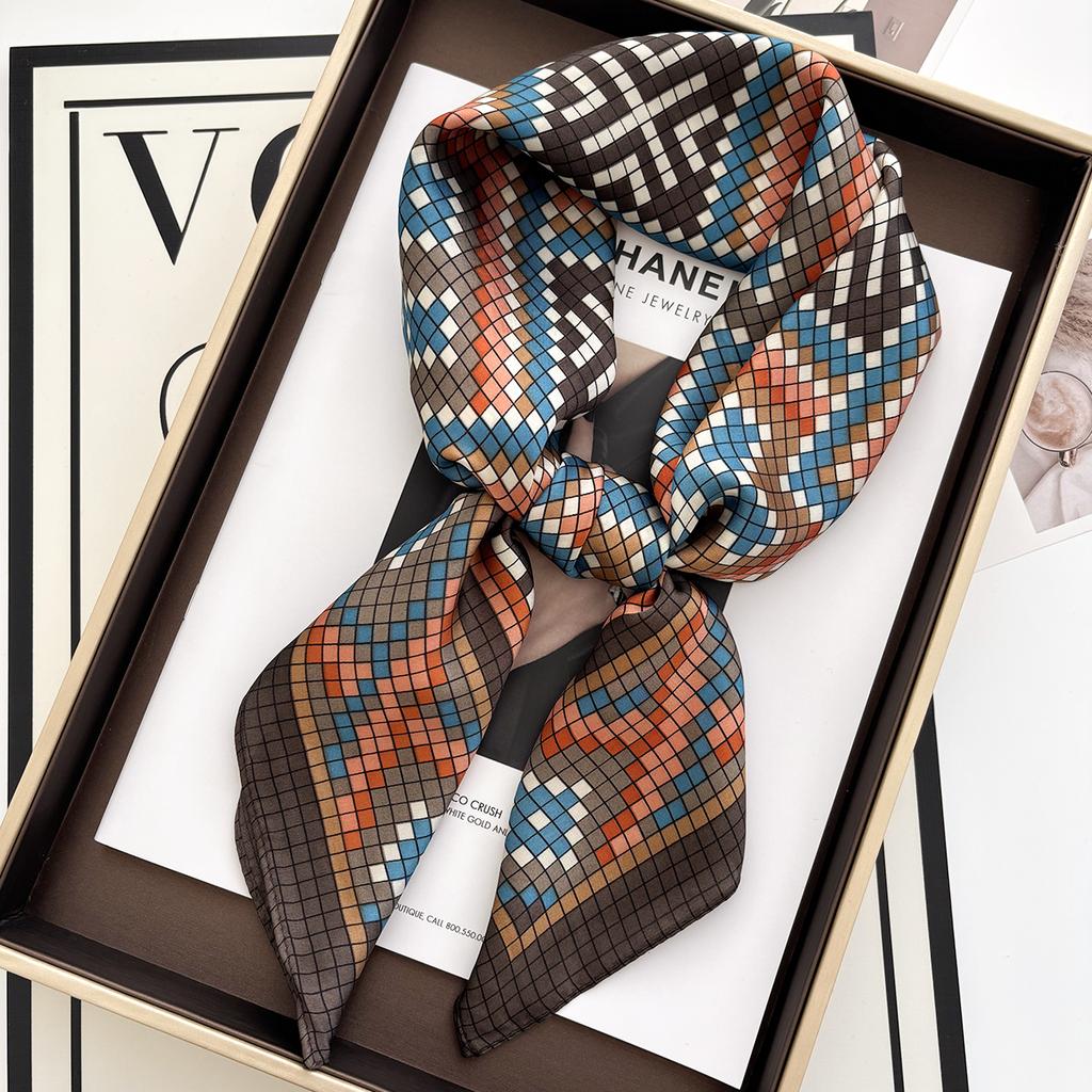 Luxury Polka Dot Silk Square Scarf Women Hijab Hair Bands Neckerchief Female Satin Shawl Ribbon Headband Fashion Wraps Bandana