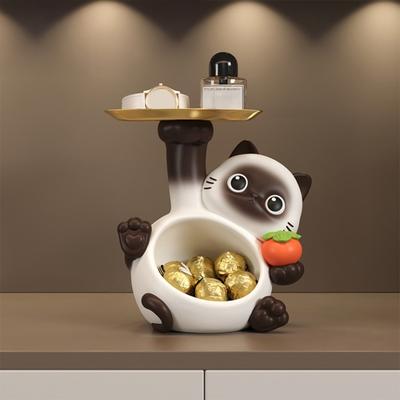 Статуэтка сиамской кошки, конфетница, многофункциональная подставка для ключей, безделушек, ювелирных изделий, органайзер, блюдо-держатель