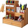 Wood Pen Stand Desk Organizer Pencil Holder Table Organizer For Study Table Stationary Organizers For Office (Diy), Brown
