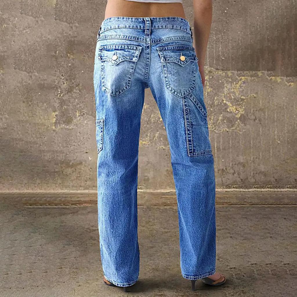 Женские повседневные модные прямые джинсы