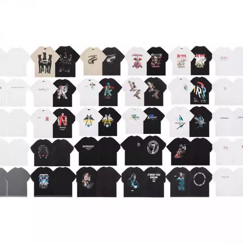 American Vintage REPRES Letter Print Oversized Short Sleeve T-Shirt Couples