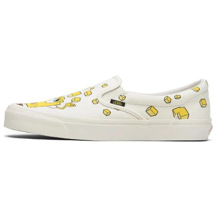 Vans OG Classic Slip- LX 'Spongebob' (Unisex) White / Yellow Skate Shoes VN000UDFQM0