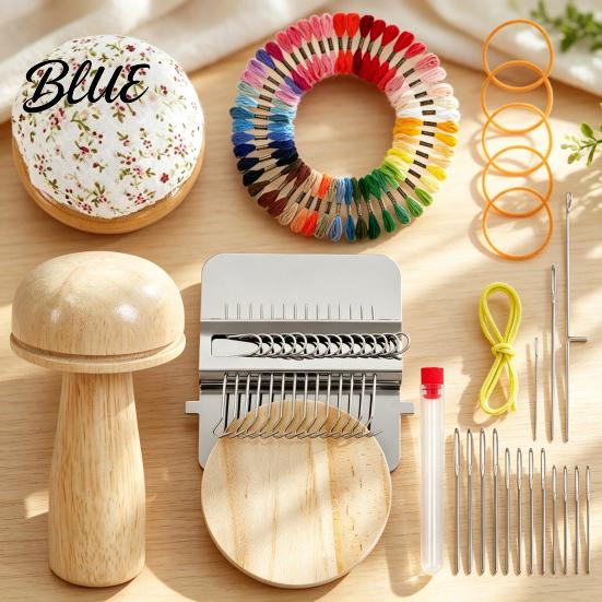 Маленький вязальный станок для починки, мини-ткацкий станок, набор, 14 крючков, стиль Speedweve, штопка с инструментом мастера, ремонт, ремонт грибка/штопки