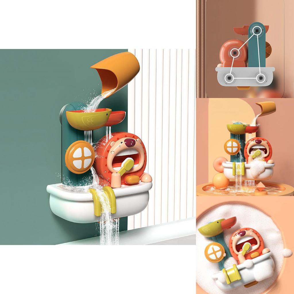 Лев Спиннер с пузырями на присоске Игрушка для купания малыша Водный спрей Детская игра для душа