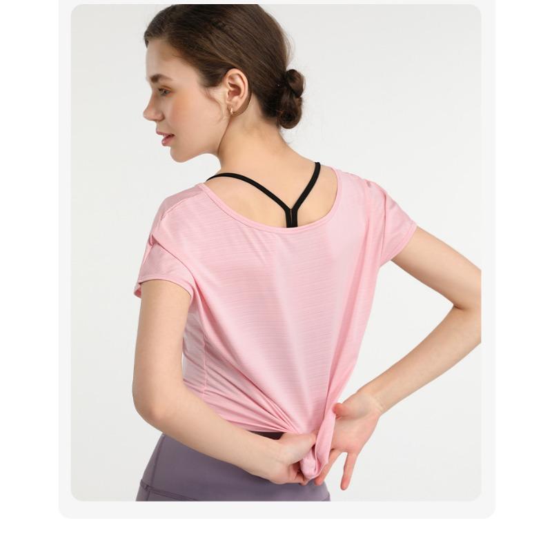 Женский повседневный топ для йоги с коротким рукавом Temperament