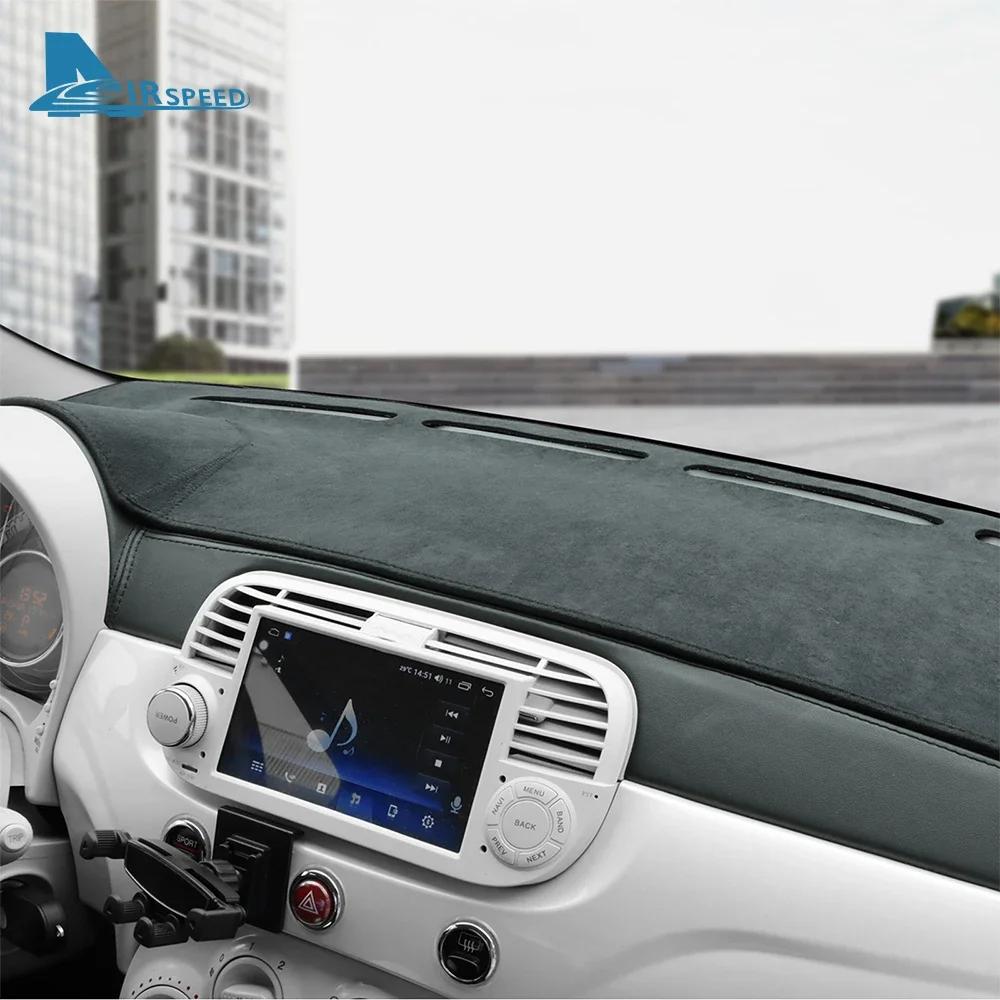 For Fiat 500 2008-2023 Abarth 595 2012-2023 LHD RHD Flannel Dashmat Dashboard Sunshade Carpet Pad Interior Decor Parts