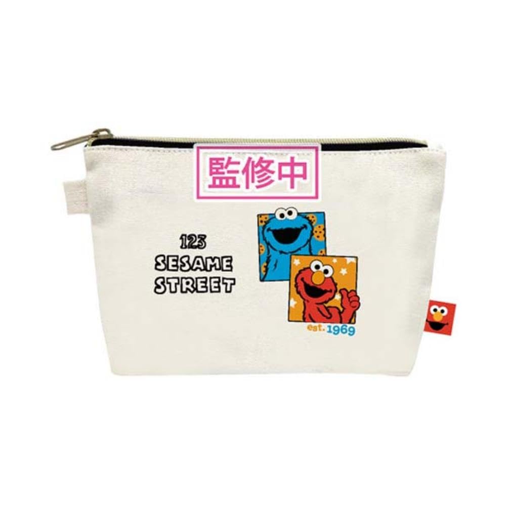 K Company Sesame Street Boat-Shaped Pouch, Elmo & Cookie Monster, SS-FU-EC, H13.5 x W21 x D5cm