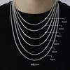 925 Silver-plated Fine Cuban Chain Men's Trend High-end Necklace, Versatile Simple Plain Chain Collarbone Chain Men's Model