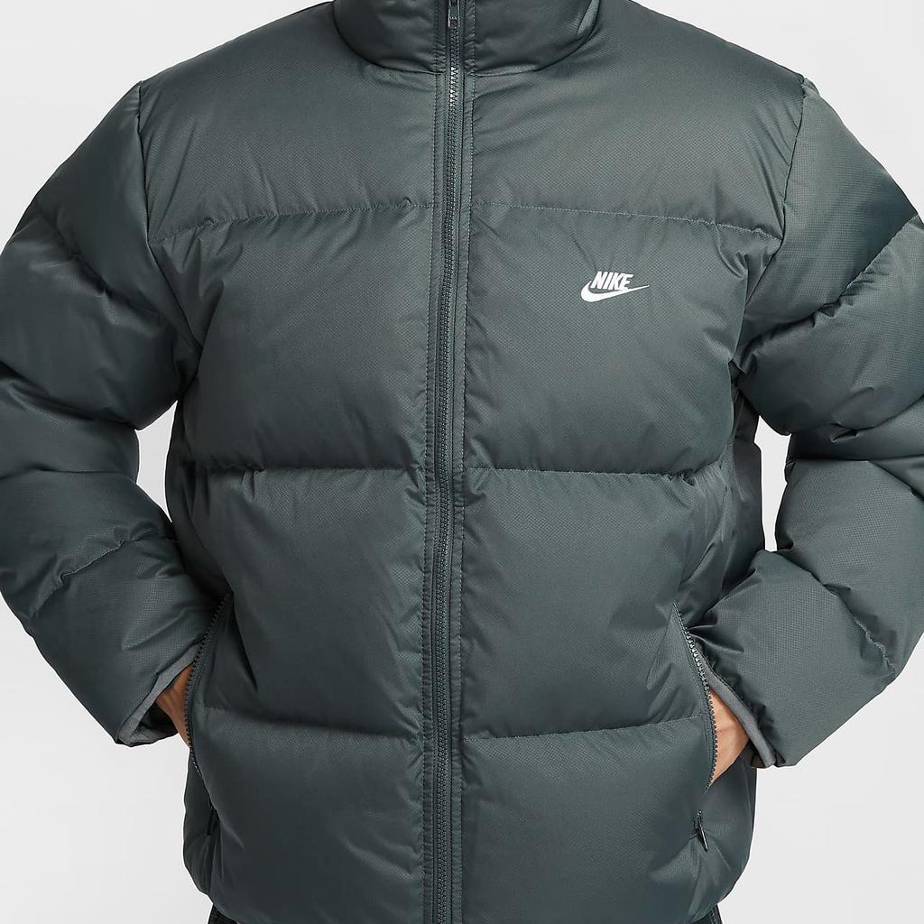 Новая мужская пуховая куртка Nike ClubTherma FIT, цвет Железный серый/Белый FZ5029-068
