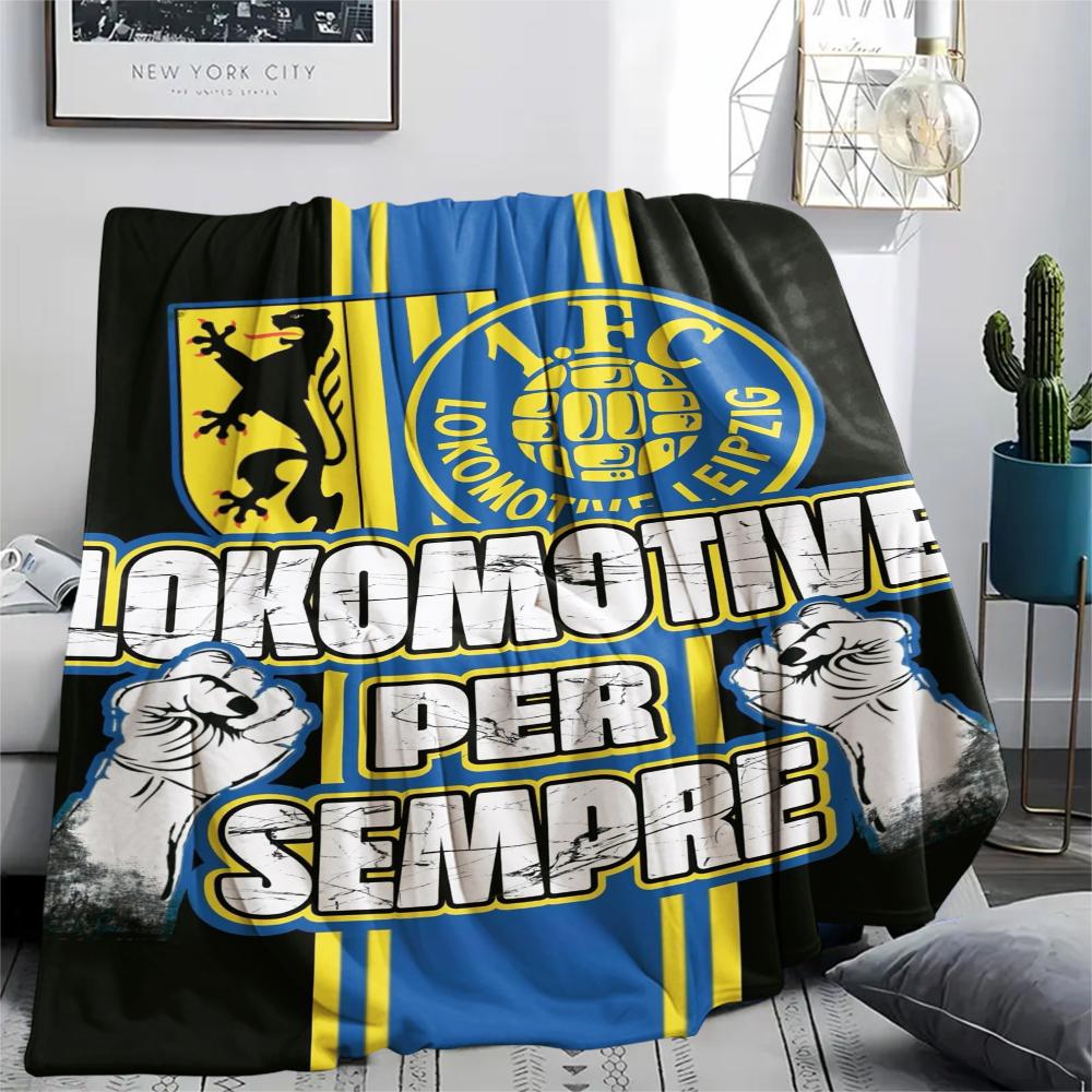Lokomotive Leipzig Print Flannel Blanket, High quality Comfortable for All Seasons, Home Decor, Warmth and Comfort, Perfect for Christmas Gifts71