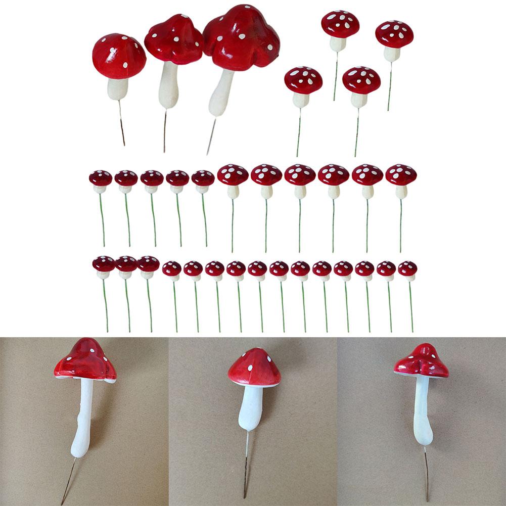 Enchanting Foam Toadstool Mushrooms Fairy Garden Decorations Set of 33