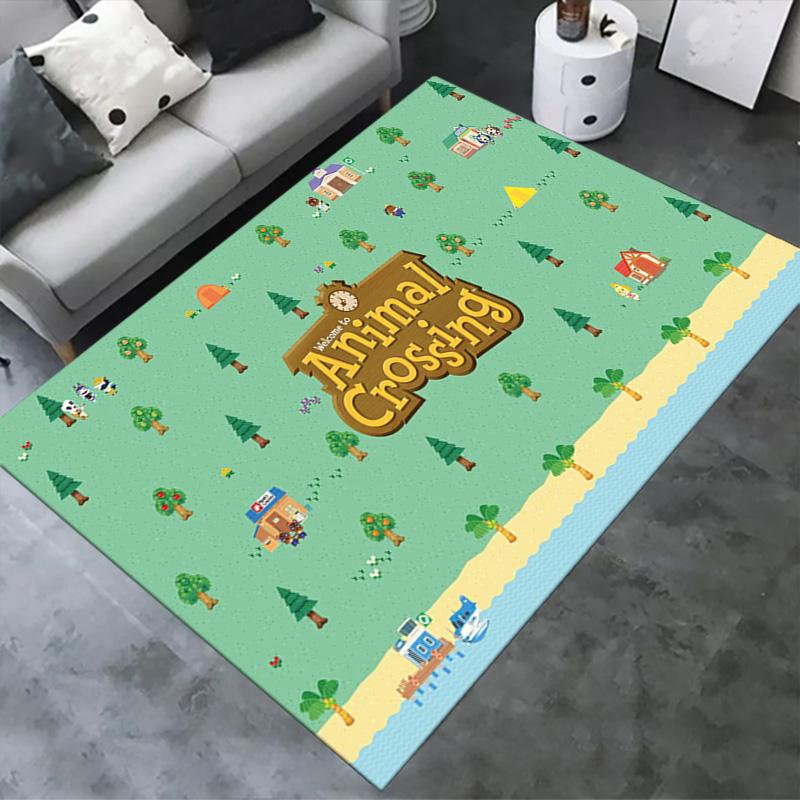 Animal Crossing Anime Carpet Rug for Living Room Bedroom Home Sofa Decoration,Kids play Non-slip Floor Mat