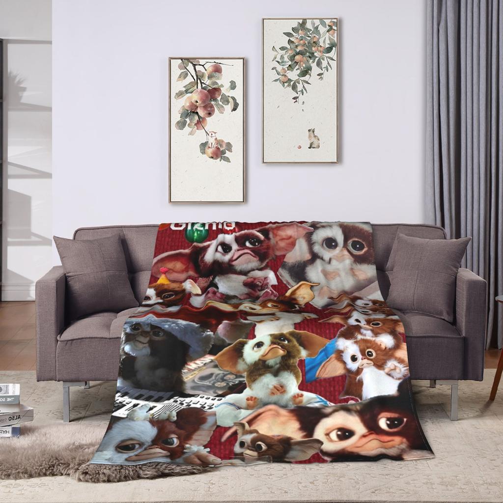Гизмо Могвай Монстр Гремлины Фланелевое Одеяло для Домашнего Декора Путешествий в Самолете Эстетичный Плед Покрывало для Дивана Кровати
