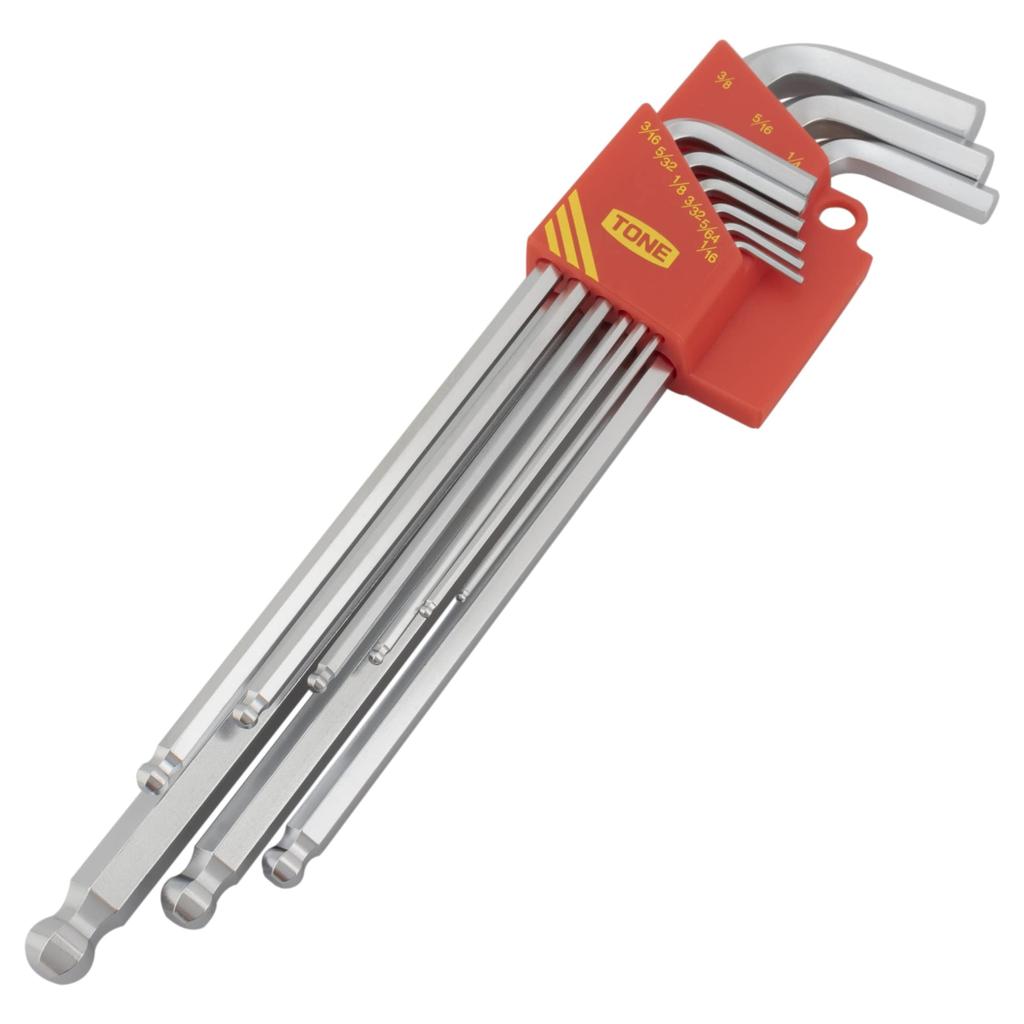 TONE Long Ball Point Wrench Set Set L-Shaped BLB900, 9-Piece