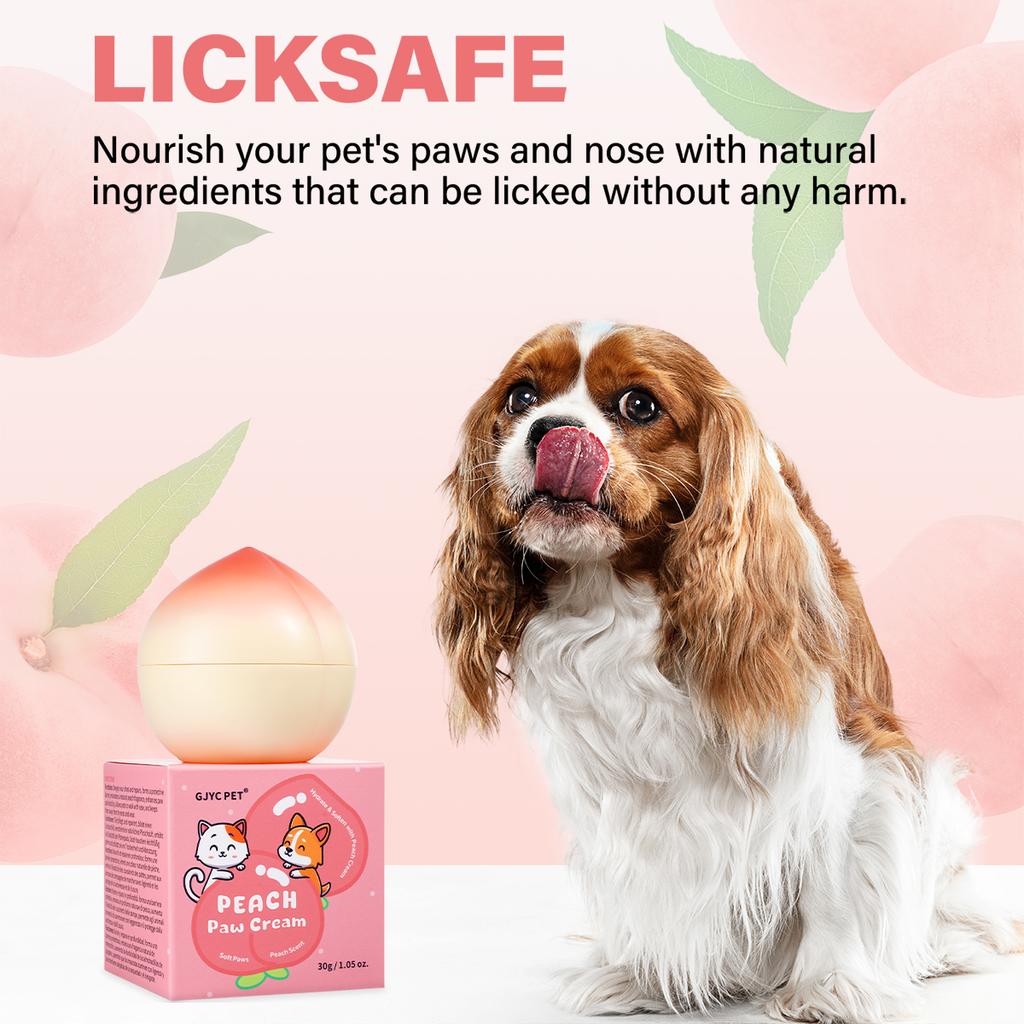 Pet Paw Balm 30ml Peach Scent Gentle Hypoallergenic Moisturizes Repairs Dry Cracked Paws For All Breeds Dogs Cats Daily Grooming