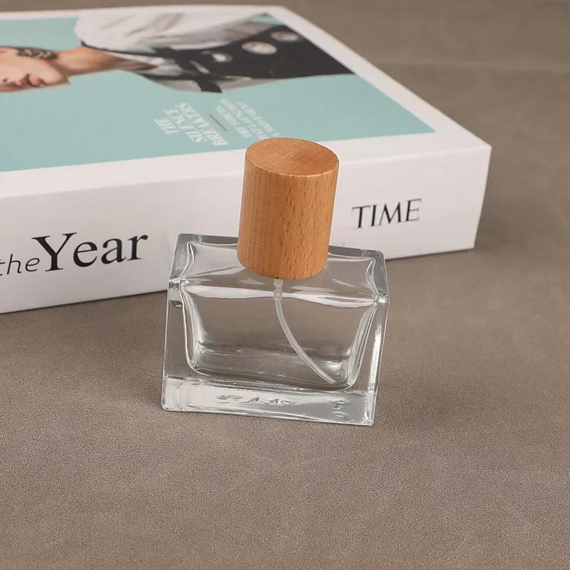 1 шт., 30 мл, 25 мл, крышка из дерева бука и ореха, портативная высококачественная парфюмированная стеклянная распылительная бутылка, замена большой емкости