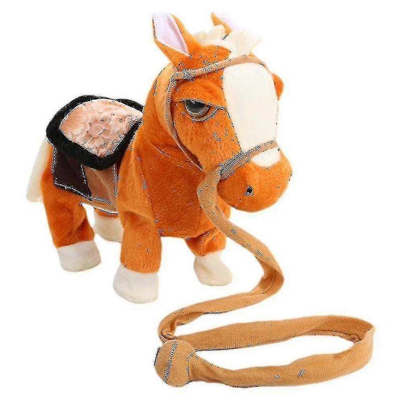 Electronic Interactive Horse Walk Along Horse With Remote Control Leash Dancing Singing Walking Musical Ponypet Toys For Kids-u