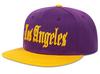 Sproutsy Men's Los Angeles Cap, Stylish, Flashy, Hip Hop, Popular, Korean Style, Unisex (Purple + Yellow)