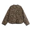 Vintage Leopard Cotton Coat Women Loose O-neck Long Sleeve Single Breasted Pockets Jacket 2025 Autumn New Lady Casual Outwear