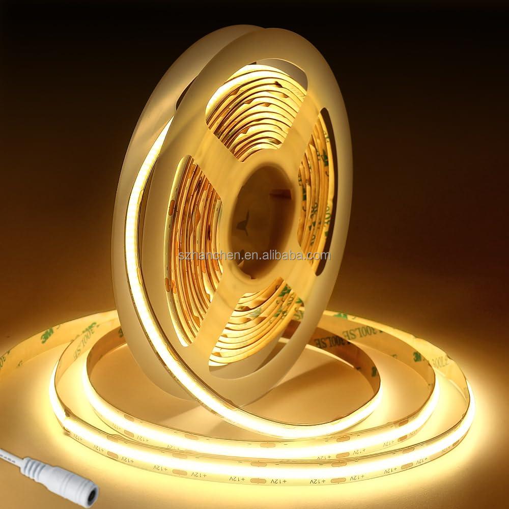 Светодиодная лента COB DC12V для декора комнаты DIY поделок 4 мм 8 мм DC24V Линейная световая планка Светодиодная лента Теплый холодный белый Диммируемая