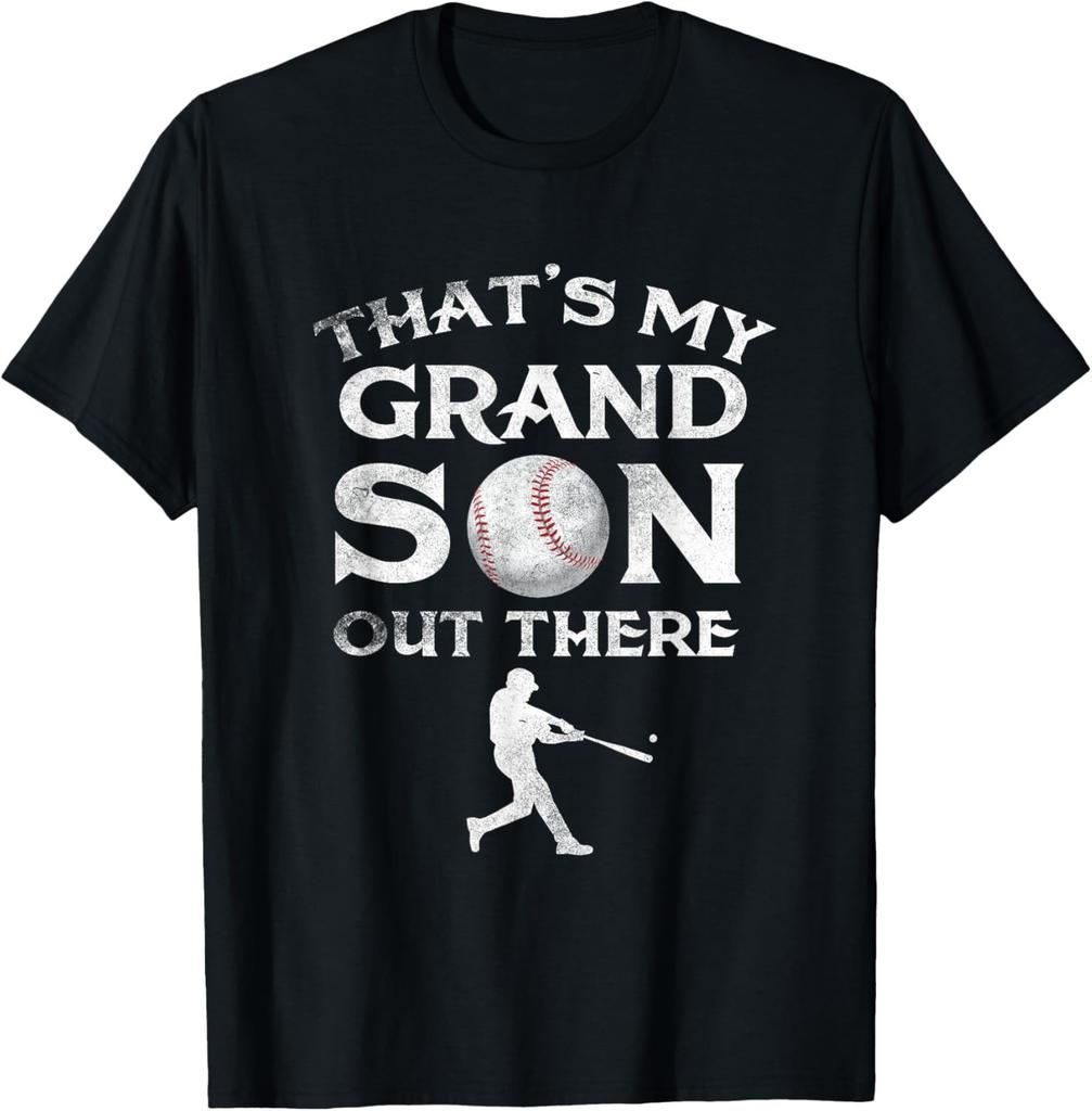 That_s My Grandson Out There Baseball T-shirt Papa Tee Mimi T-Shirt