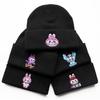 Men's and women's outdoor sports warm hats, autumn and winter trendy cartoon woolen hats, Labubu embroidered student knit hats