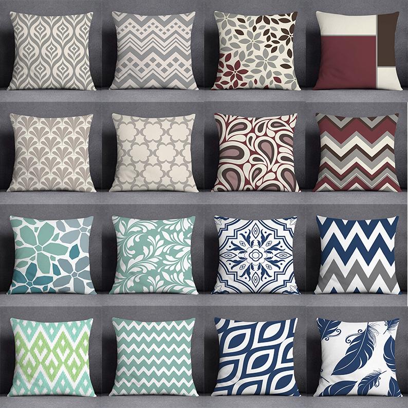 Geometric Color Pillowcase Home Decoration Pillowcase Square Pillowcase Home Office Decoration Cushion Cover