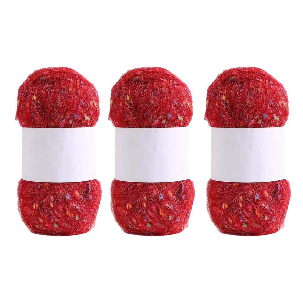 3 мотка удобной пряжи для вязания крючком, радужной расцветки с точками, мохеровая пряжа, пряжа для ручного вязания, мягкая пряжа для шапок, пледов, шарфов