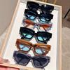 Fashion Cat Eye Sunglasses with Irregular Thick Frame, Perfect for Outdoor Street Photography, Ordinary Decorative Eyeglasses
