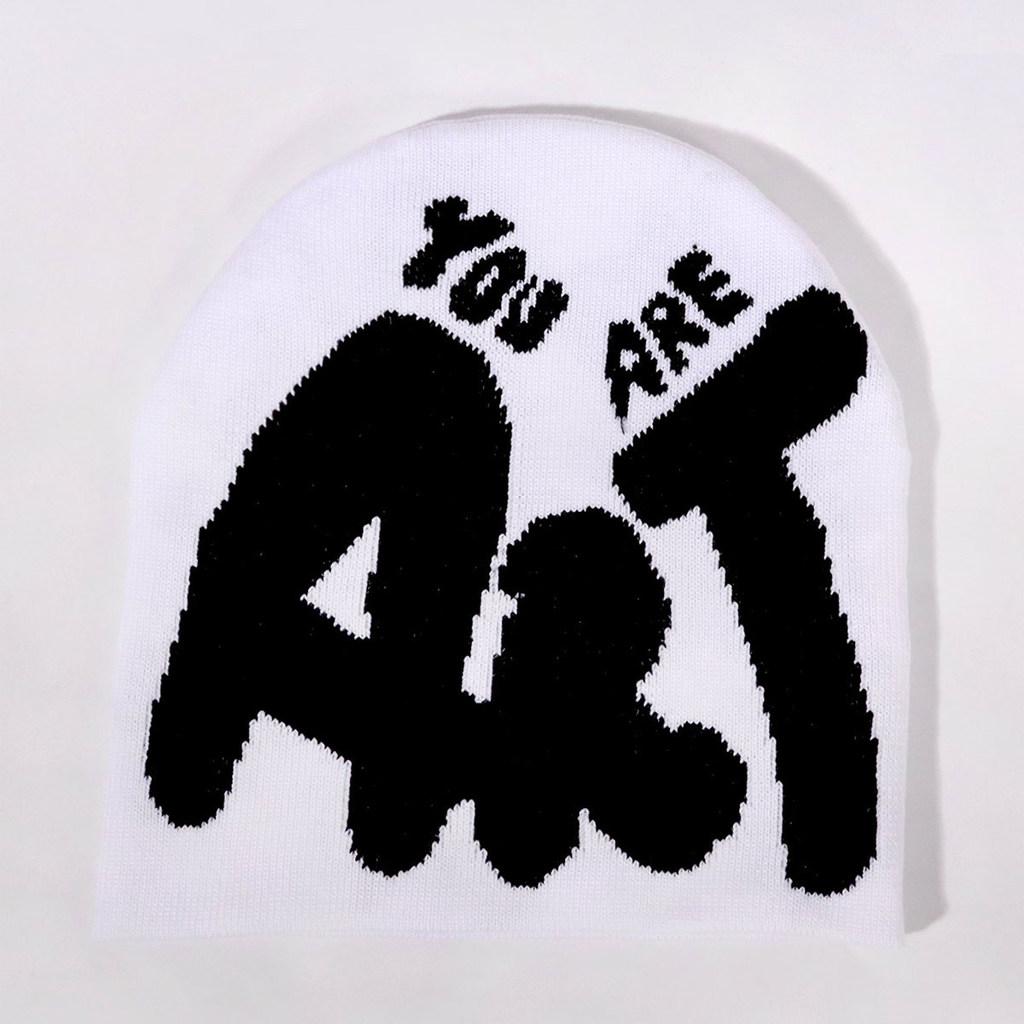 Knit Minimalist Hat With Alphabet Design For Men Women Winter Fashion Accessory