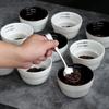 200ml Ceramic Coffee Cup Thickened Measuring Bowl Heat Resistant U Cupping Cup with Spoon Espresso Measuring Cup with Scale