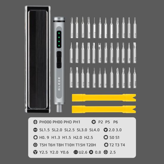 Набор отверток 40 в 1 Прецизионная электрическая отвертка с магнитными битами Бокс для хранения Высокий крутящий момент Аккумуляторная Зарядка Type-C Набор инструментов для ремонта