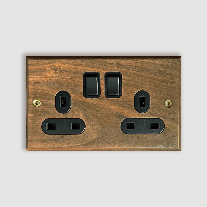 DepoGuye Высококачественная розетка для выключателя света в стиле ретро, тумблер из латуни из чистого дерева, настенный выключатель для дома и кровати