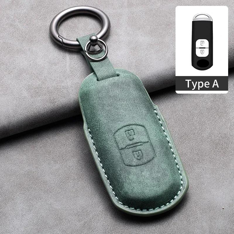 2/3 Buttons Leather Car Remote Key Case Cover Shell For Mazda 2 3 6 Axela Atenza CX-5 CX5 CX-3 CX-7 CX8 CX-9 2016-2019 Accessory H4
