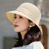 Соломенная шляпа с бантом для защиты от солнца, женская летняя шляпа для отдыха с большим бантом и карнизом, милая летняя шляпа