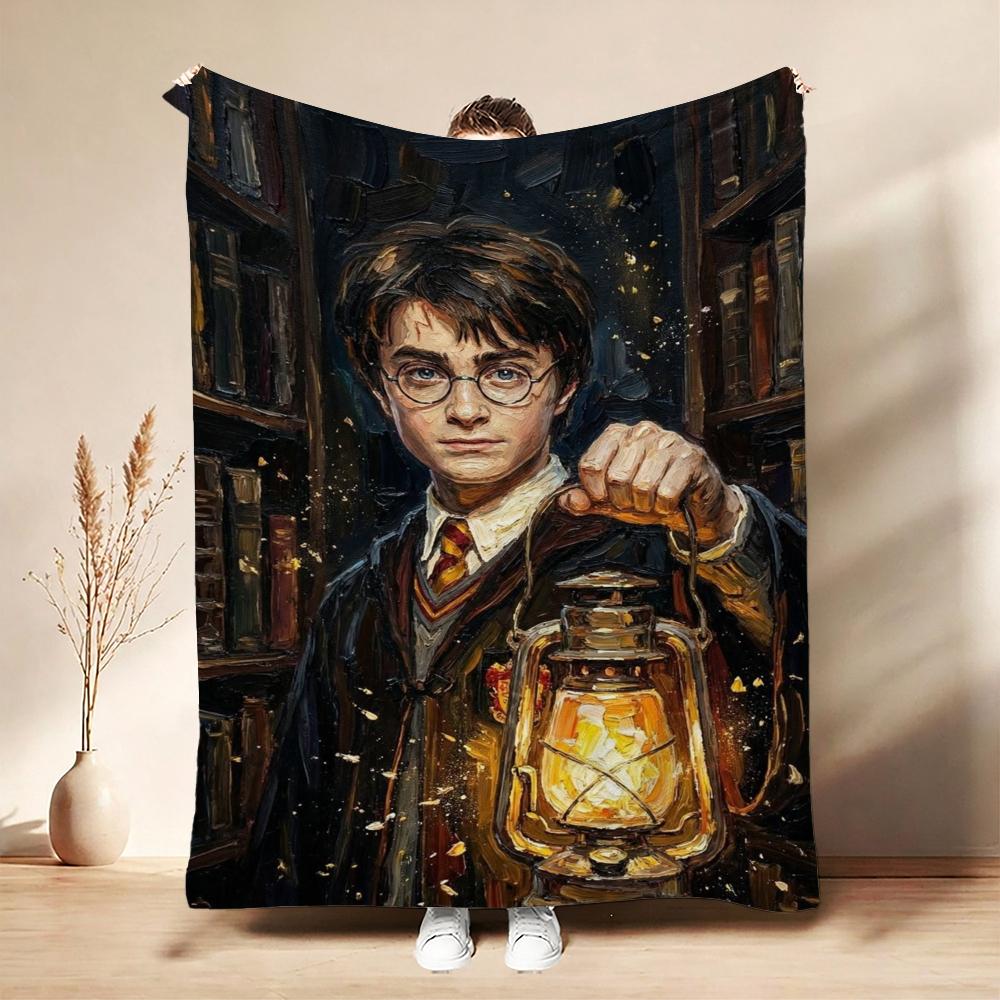 Harry'S Hogwarts Adventure Flannel Blanket Soft Comfortable Fleece Blanket For Living Room Sofa Nap Home Decor Memorial Gift