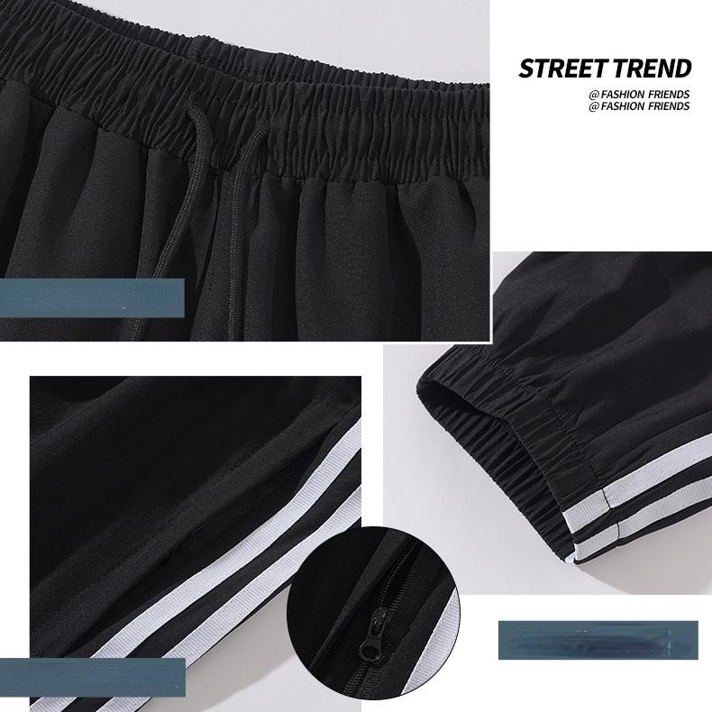 Мужские повседневные спортивные штаны, мужские базовые брюки, спортивный костюм, тонкие дышащие спортивные брюки с боковой полосой