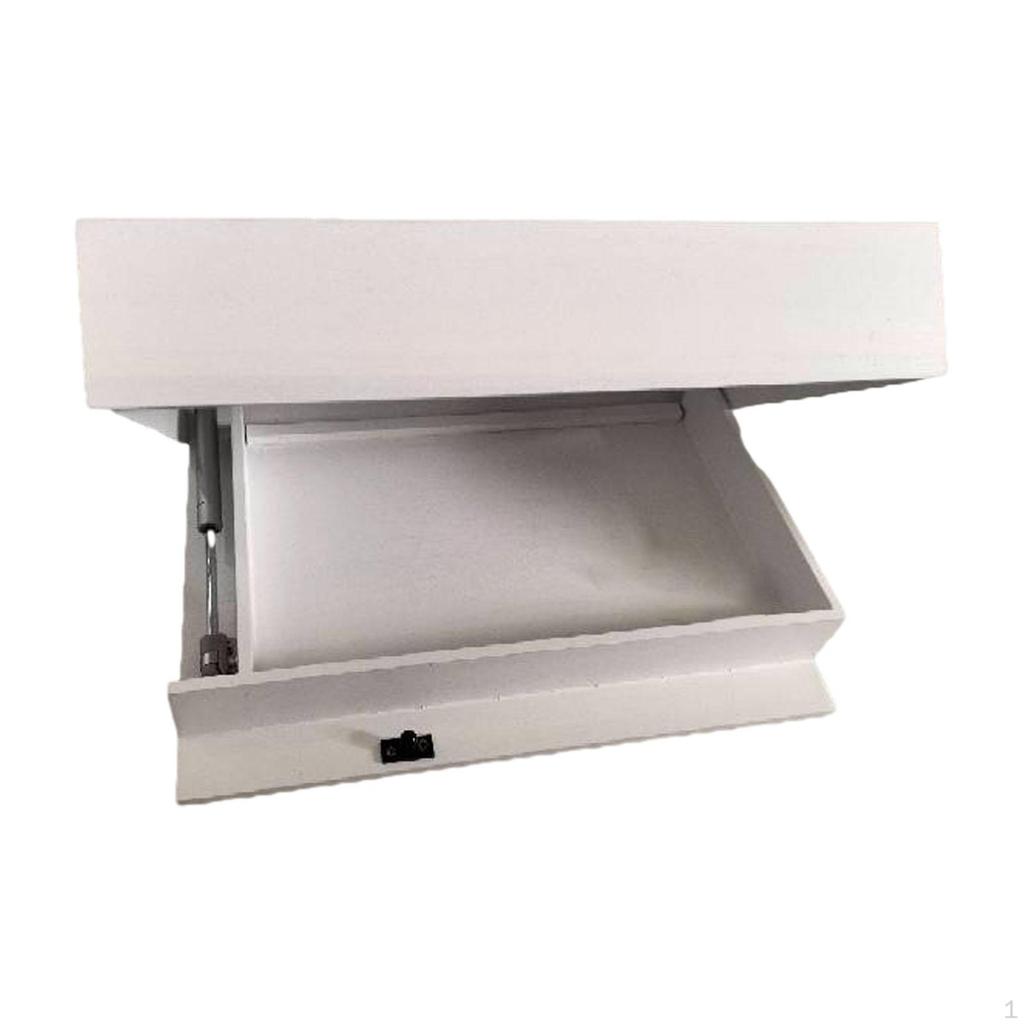 Floating Shelf Holder with Compartment Decorative Wall Mount Drawer Storage Rack for Small Space