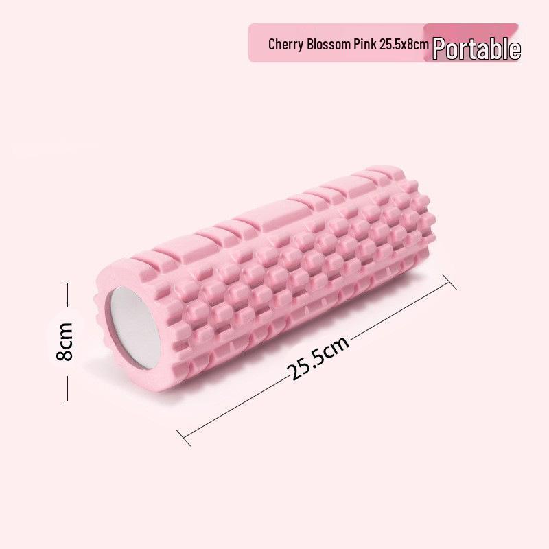 Pink EVA Foam Yoga Massage Roller with Textured Design
