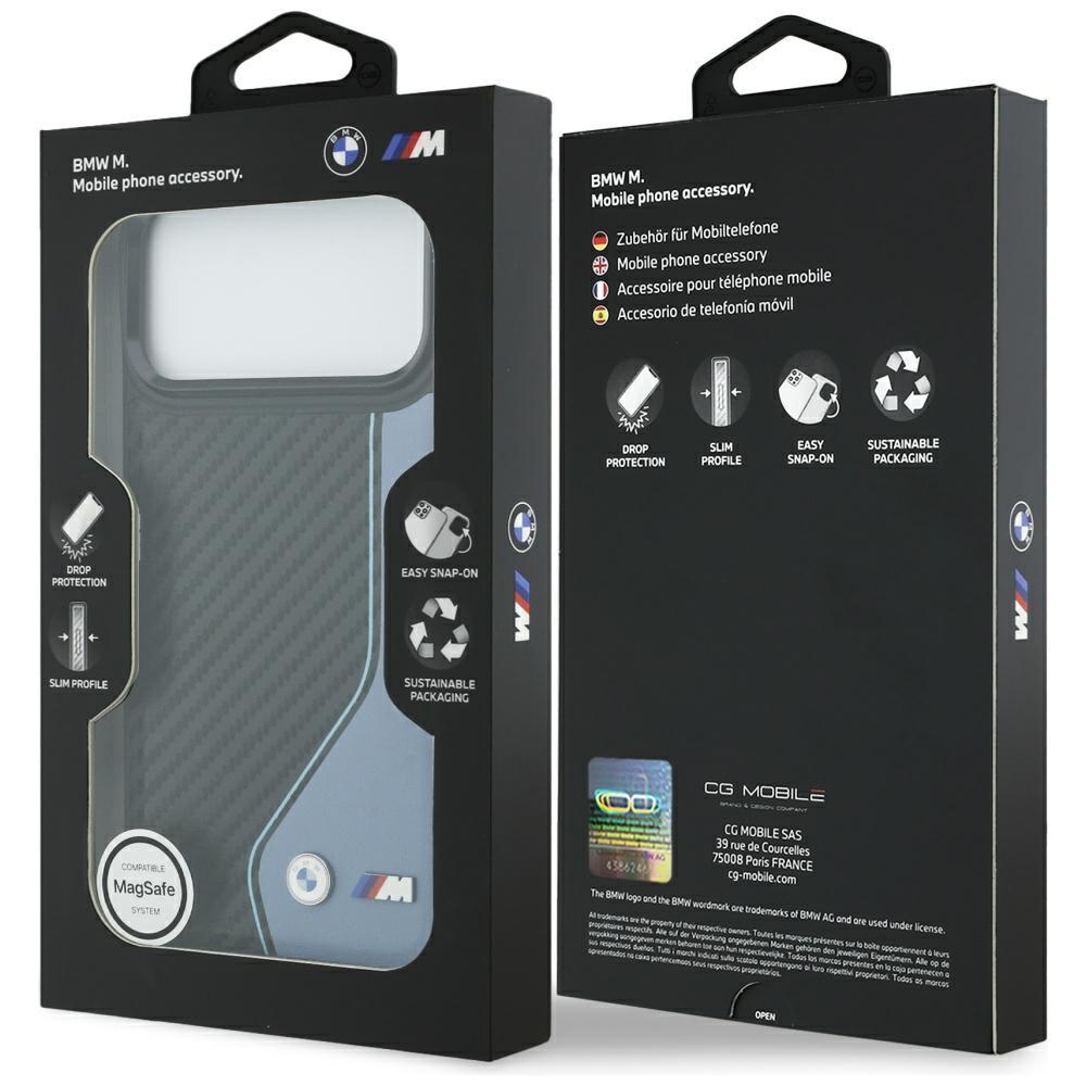BMW M Carbon Logo MagSafe Case for iPhone 17 Pro Max Blue