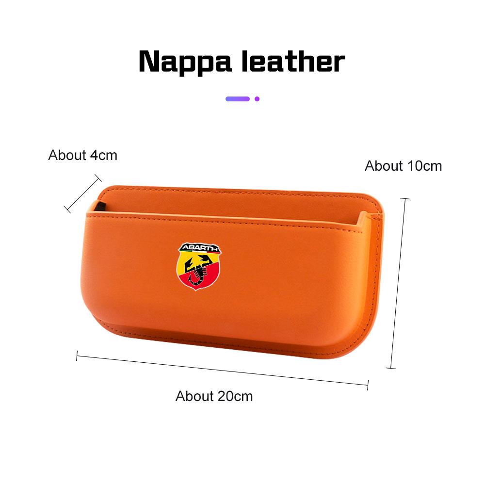 Car Door Storage Box Cards Phone Key Collecting Case For Abarth 500e 500C 595 595C 695 600e 124 Sticky Pouch Auto Accessories
