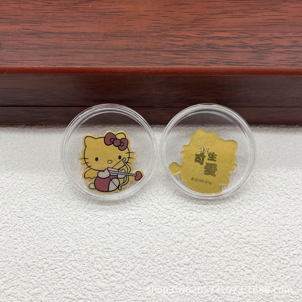 Наклейка Sanrio 999 Пробы из Чистого Золота для Телефона и Холодильника - Идеальный Подарок для Друзей