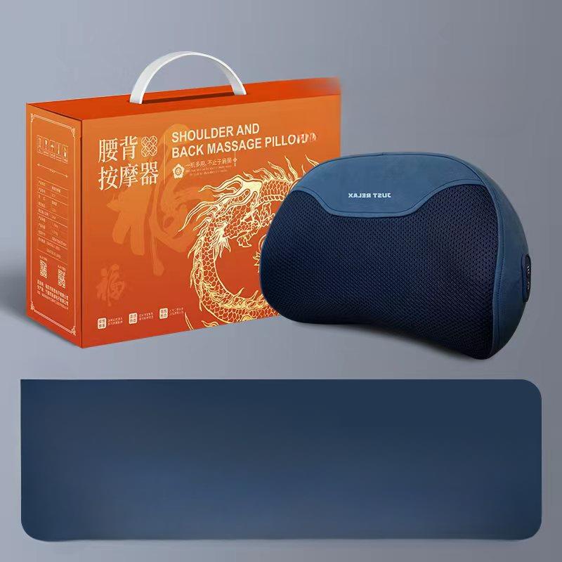 Lumbar Back Massager Lumbar Neck Massage Pillow Plug-in Electric Lumbar Backrest Home Massage Pillow Cervical Vertebra Massage Instrument