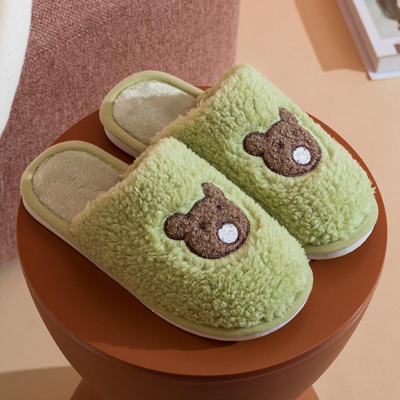Fashion Men's and Women's New Plush Cotton Slippers Home Household Autumn and Winter Indoor Thick Bottom Non-slip Warmth Lovers