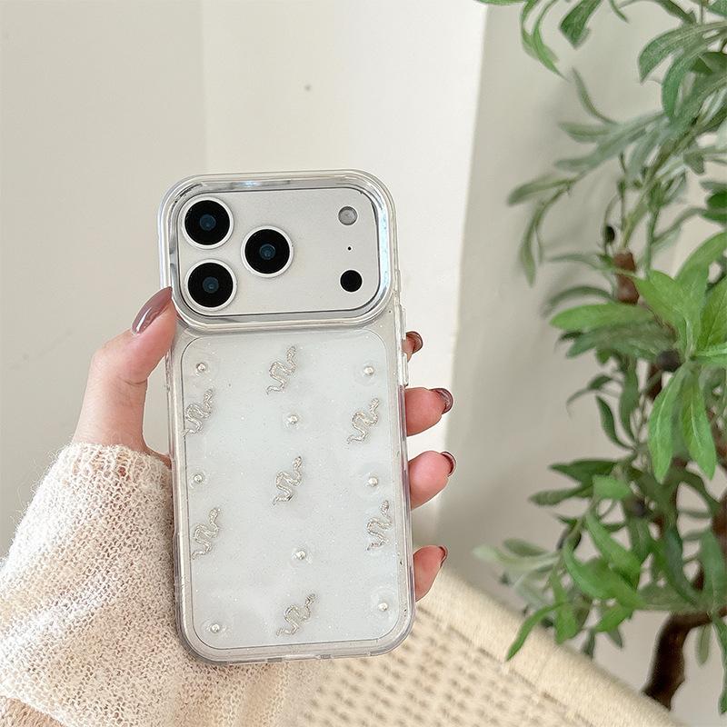 Применимо к чехлу для мобильного телефона iPhone 17 Pro Max, прозрачный, с блестками, для Apple 16, противоударный, 15 Plus, креативный, женская мода