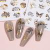 2 Sheets Strong Art Self-Adhesive Sticker Gloss Nail Non-Fading DIY Stickiness Butterfly Maple Leaf Manicure
