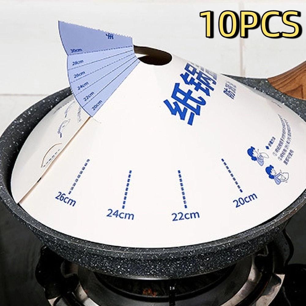 10 шт. Регулируемая бумажная крышка от брызг для микроволновой печи, круглая одноразовая крышка для кастрюли, крышка для походной кастрюли, барбекю